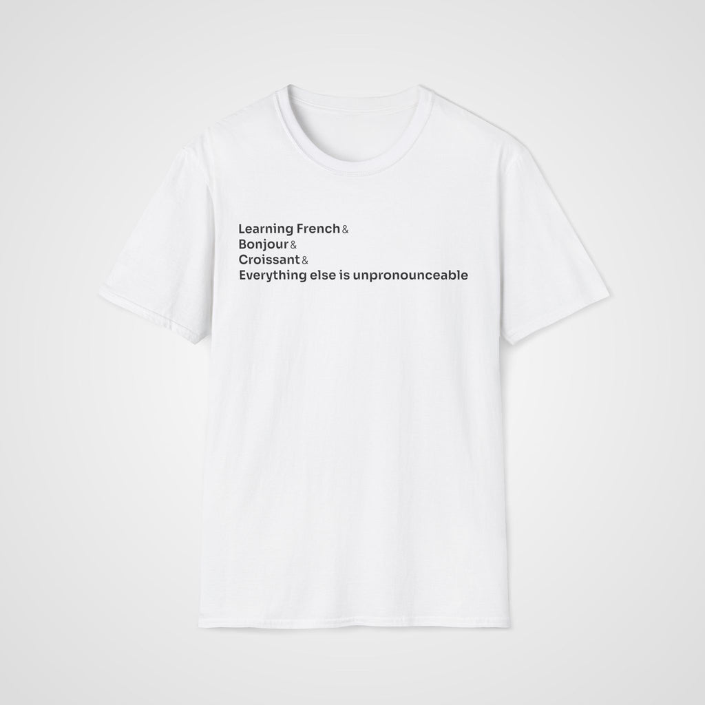 Bonjour Croissant French T-Shirt in White