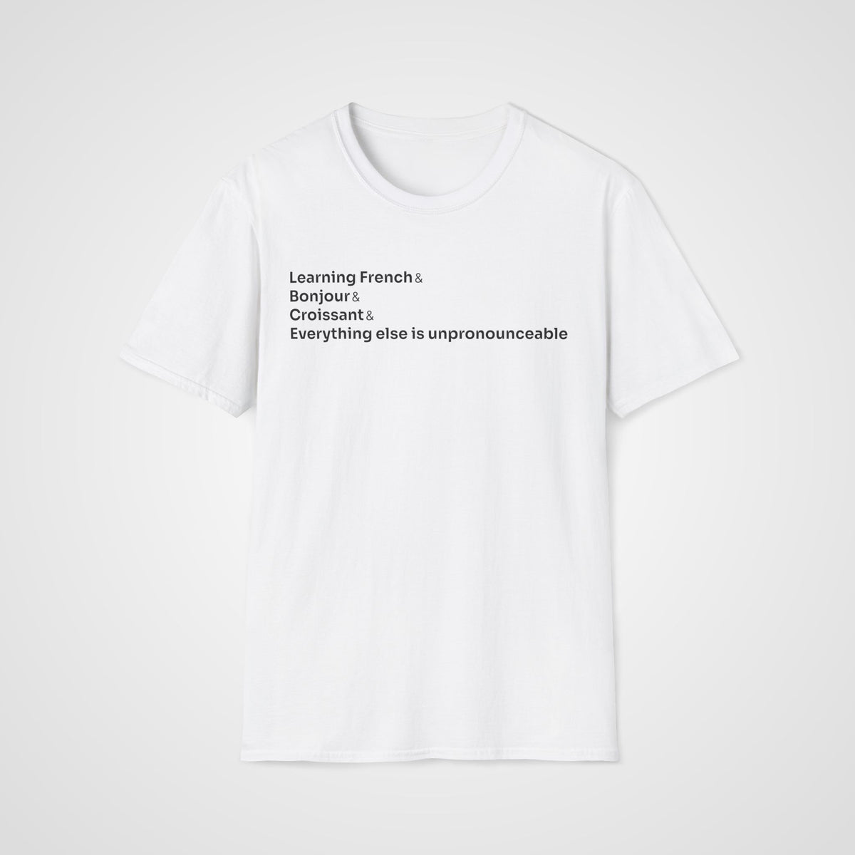 Bonjour Croissant French T-Shirt in White
