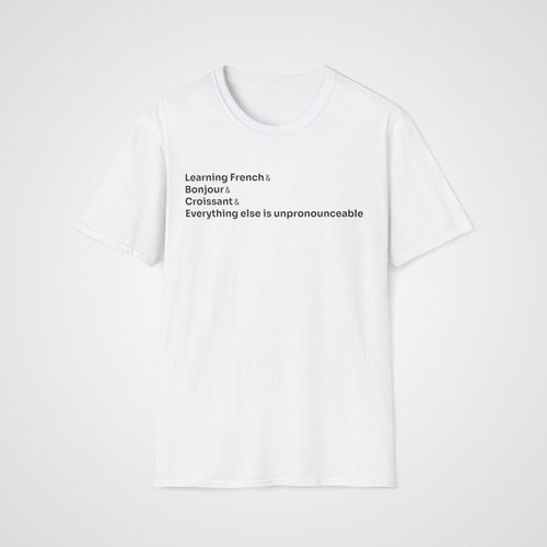 Bonjour Croissant French T-Shirt in White