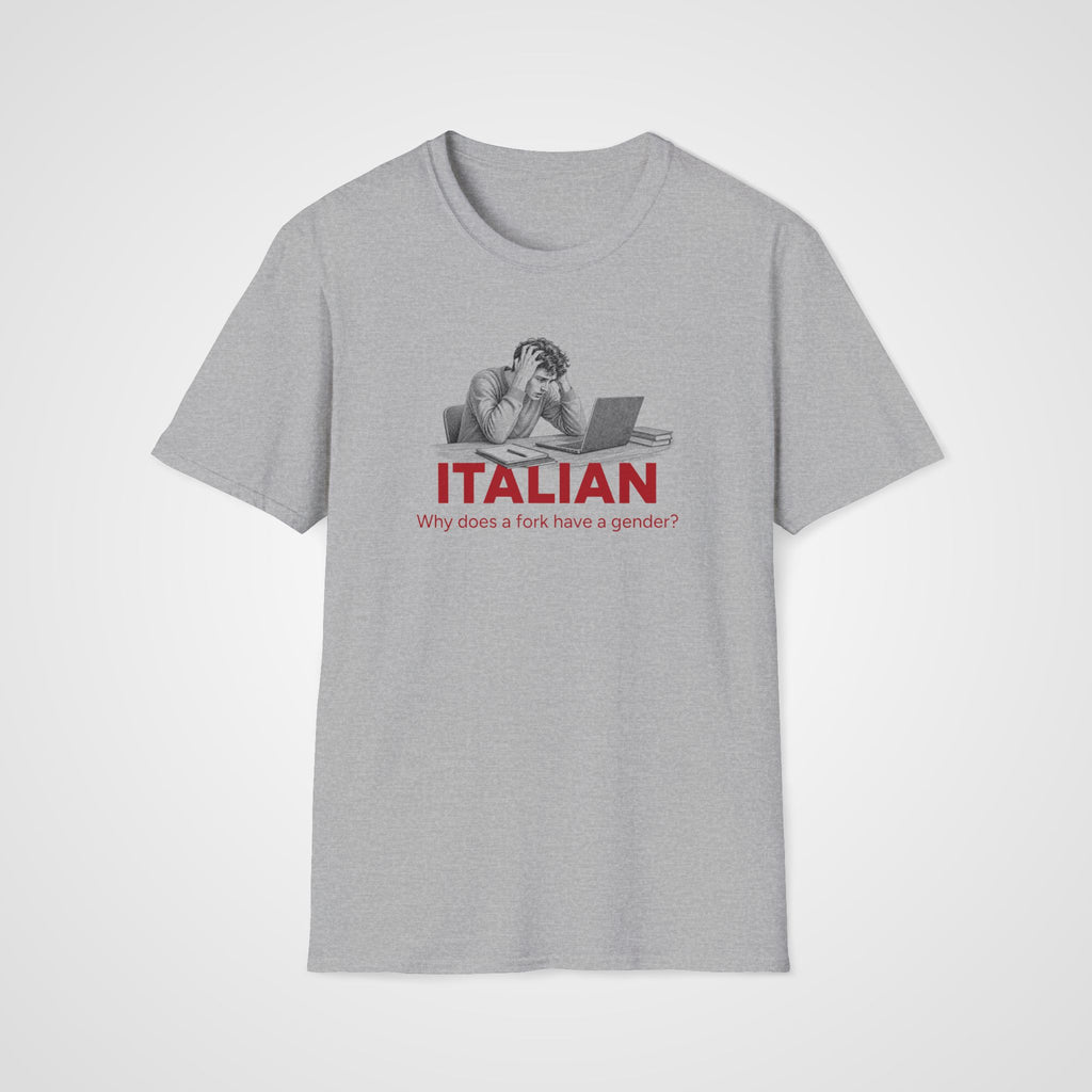 Italian Fork Gender T-Shirt in Sport Gray