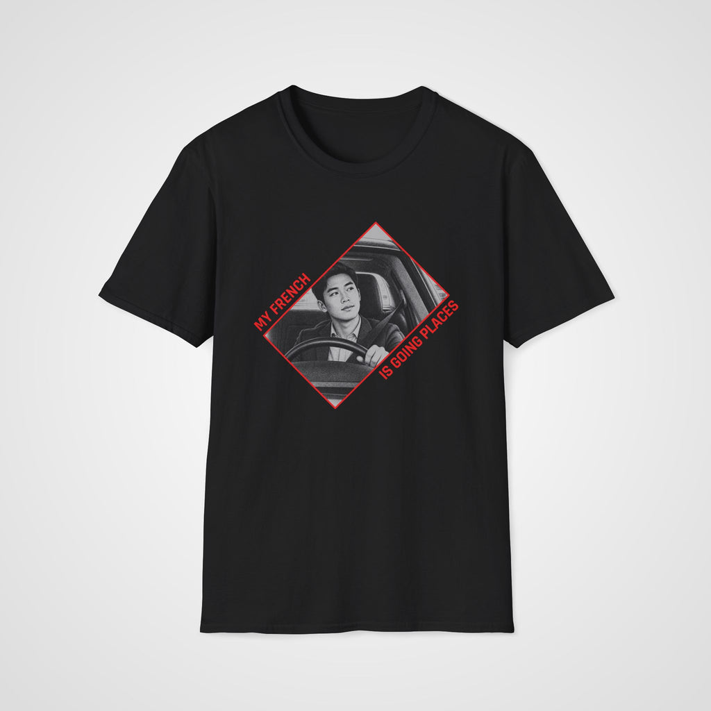 French is going Places T-Shirt in Black