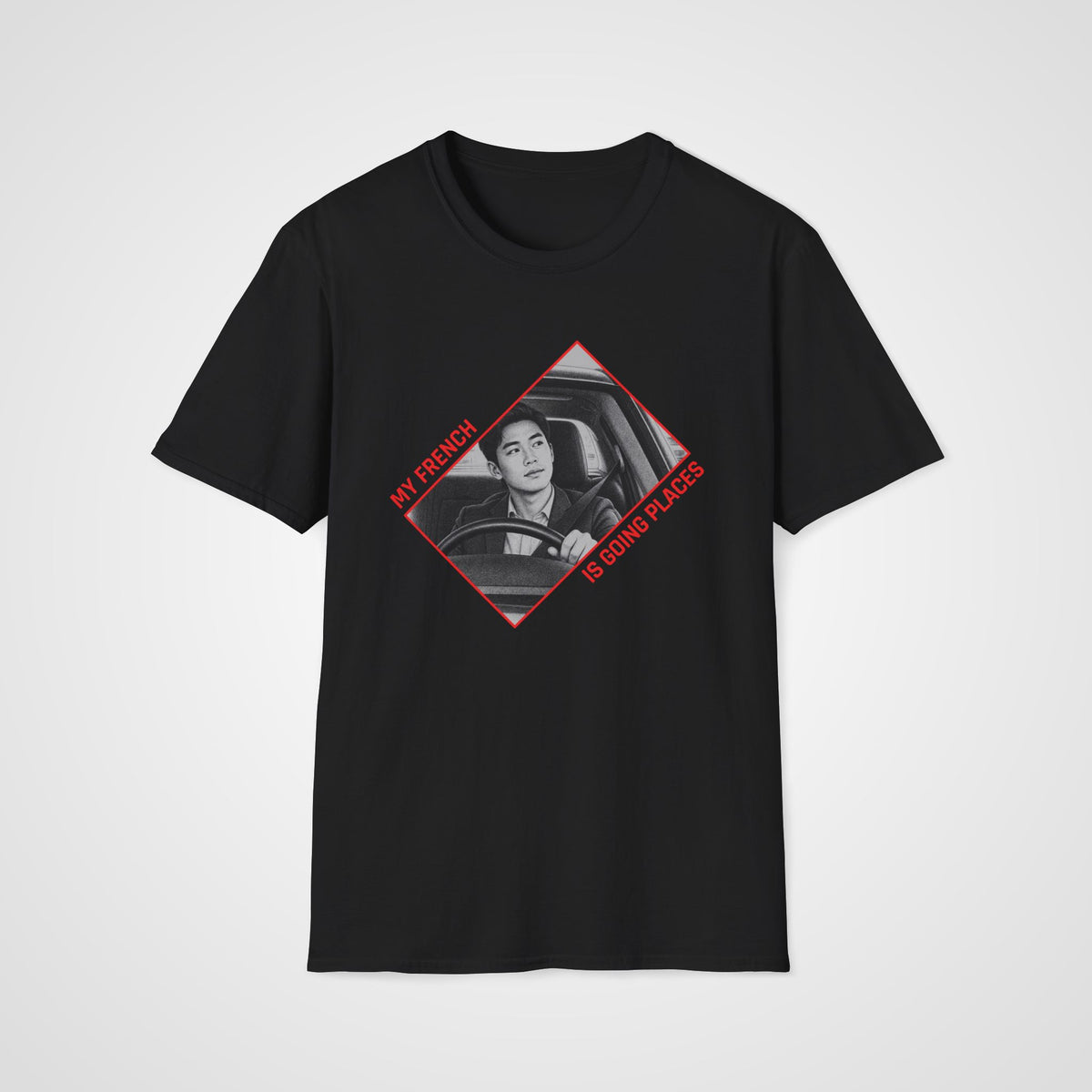 French is going Places T-Shirt in Black