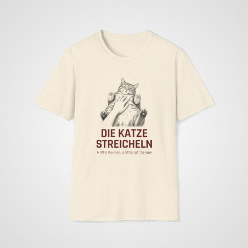 Die Katze Streicheln T-Shirt in Natural