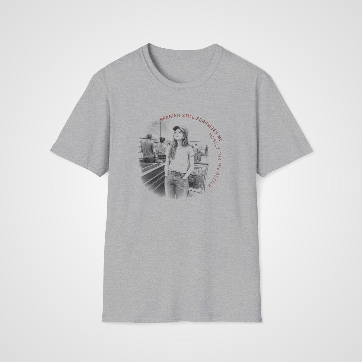 Spanish Surprises Me T-Shirt in Sport Gray