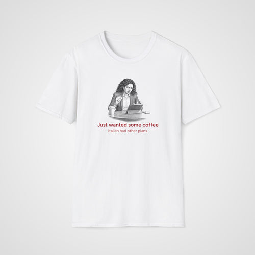Coffee vs Italian T-Shirt in White