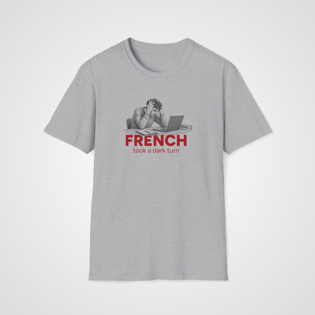 French Dark Turn T-Shirt in Sport Gray