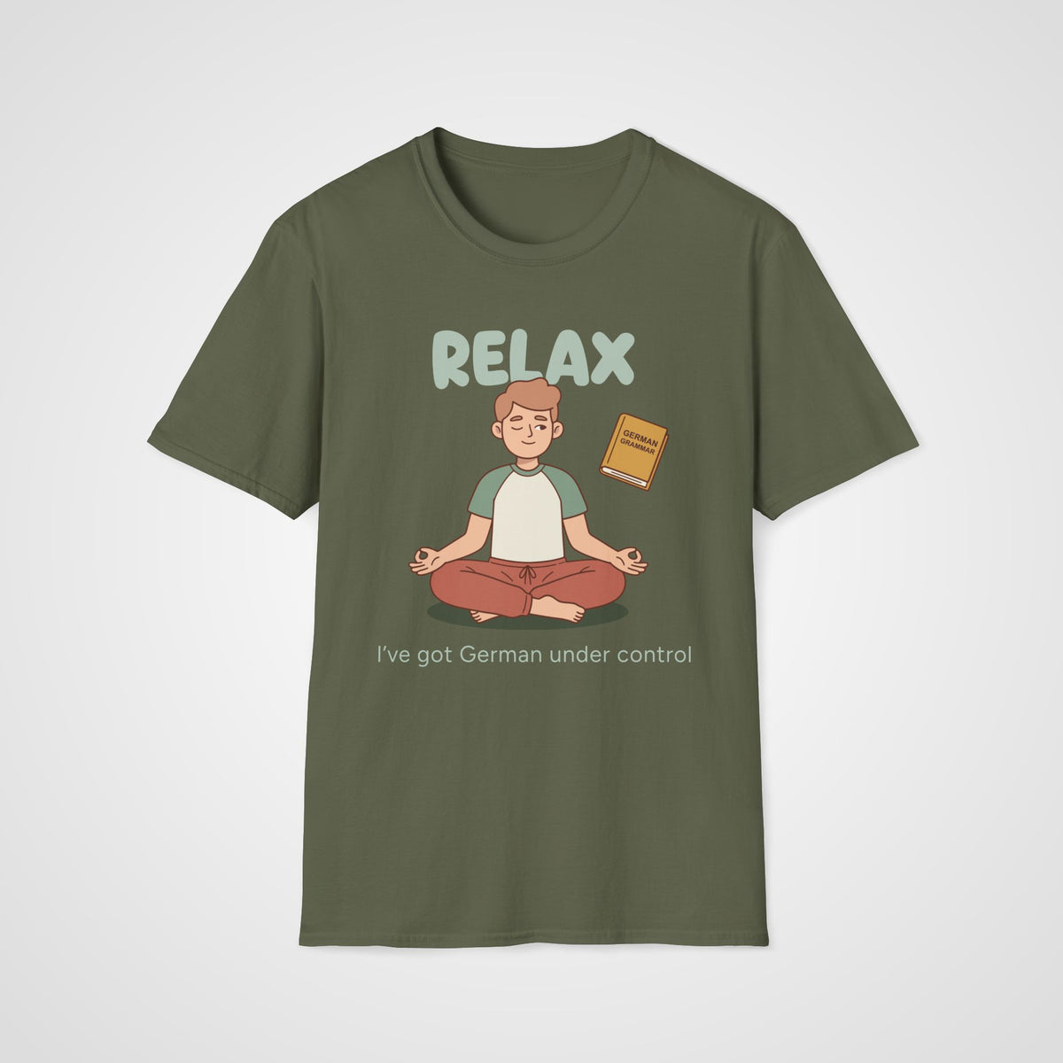 German Grammar Relax T-Shirt in Military Green