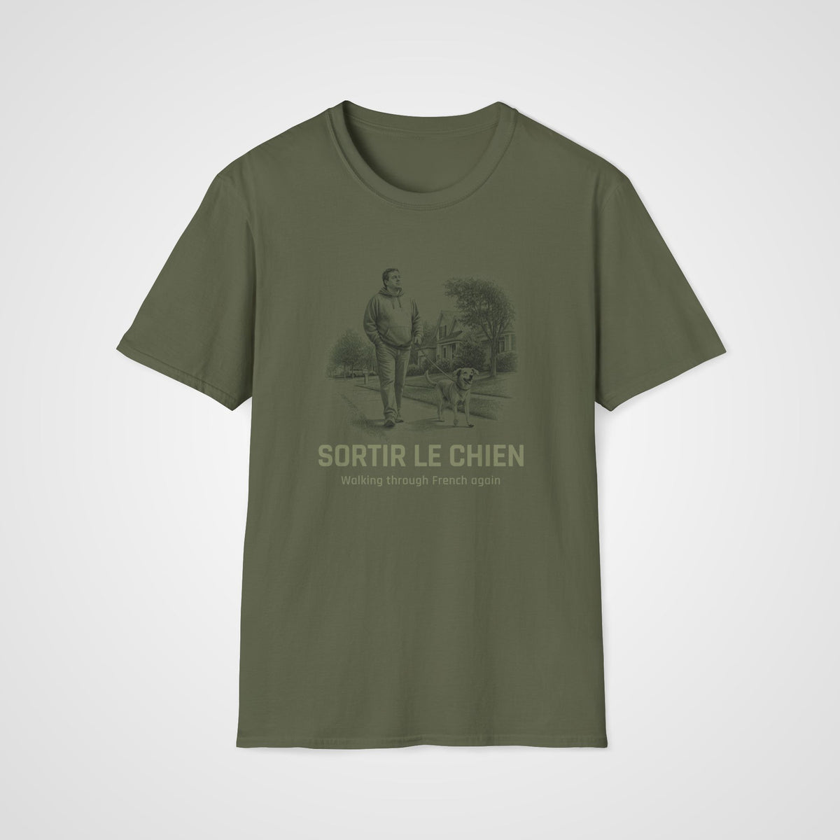 Sortir le Chien T-Shirt in Military Green