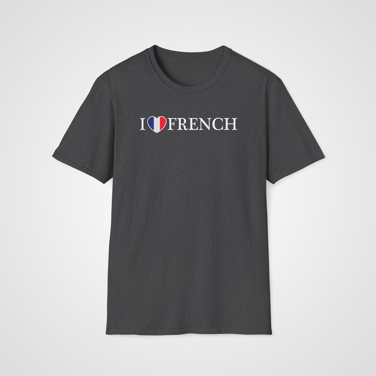 I Love French Flag Heart T-Shirt in Dark Heather