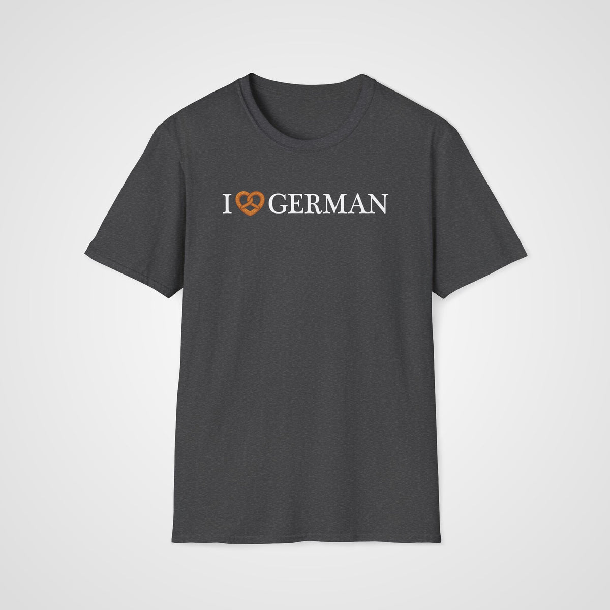 I Love German - Pretzel T-Shirt in Dark Heather