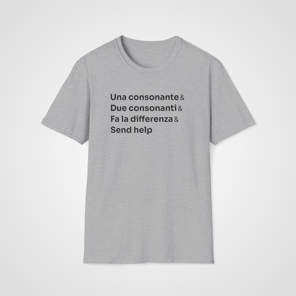 Italian Consonants T-Shirt in Sport Gray