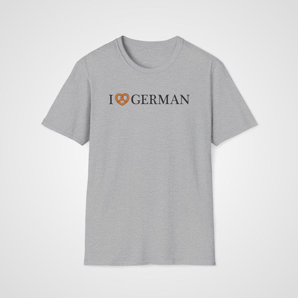 I Love German - Pretzel T-Shirt in Sport Gray
