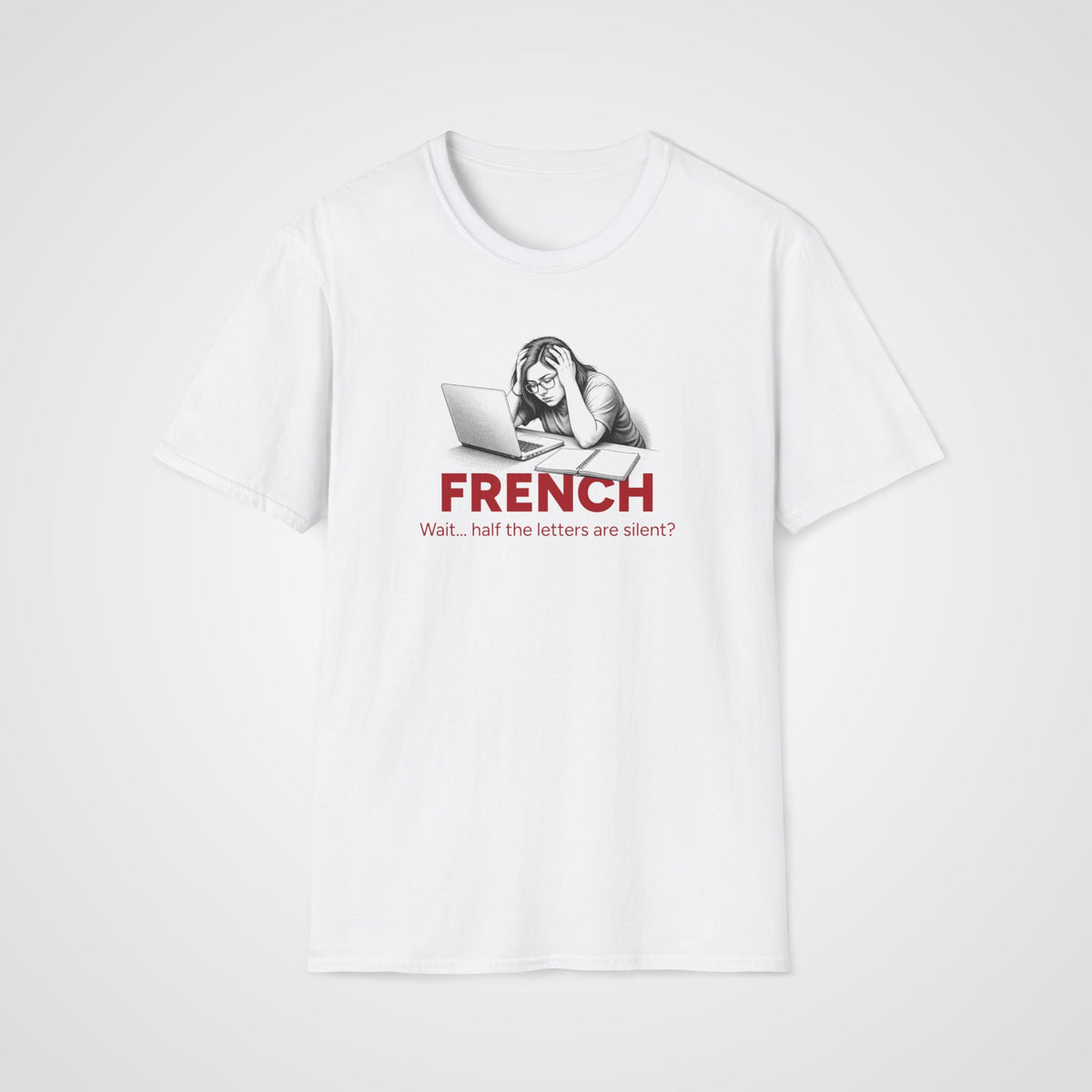 French Silent Letters T-Shirt in White