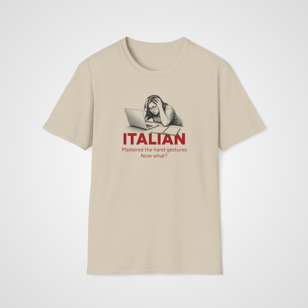 Italian Hand Gestures T-Shirt in Sand
