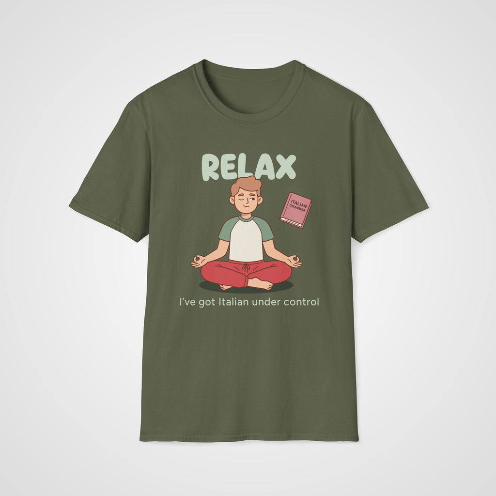 Italian Grammar Relax T-Shirt in Military Green