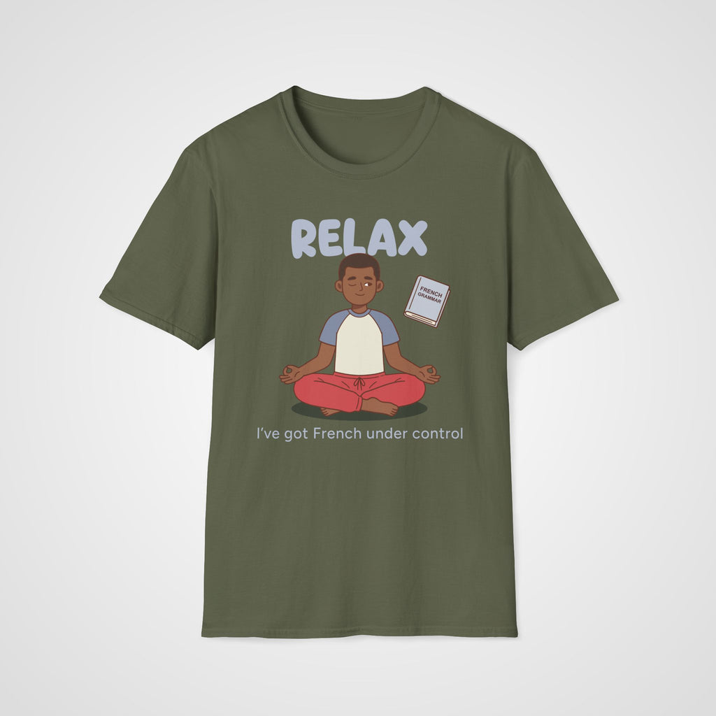 Relax French Learner T-Shirt in Military Green