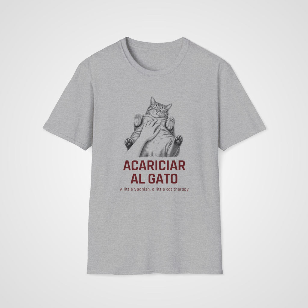 Acariciar al Gato Spanish T-Shirt in Sport Gray