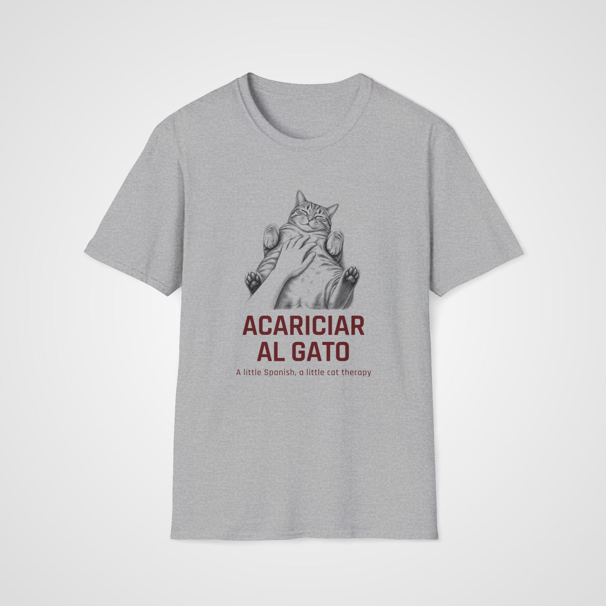 Acariciar al Gato Spanish T-Shirt in Sport Gray