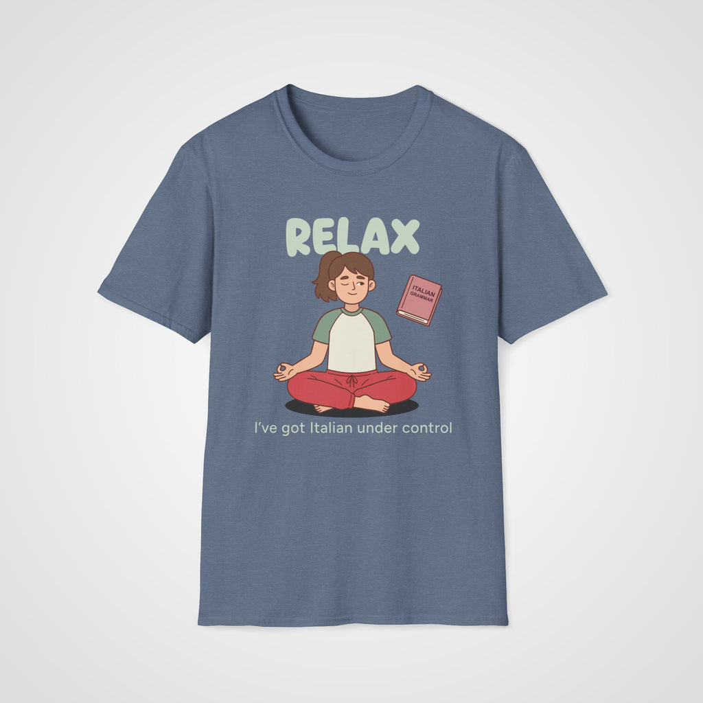 Italian Under Control T-Shirt in Heather Indigo