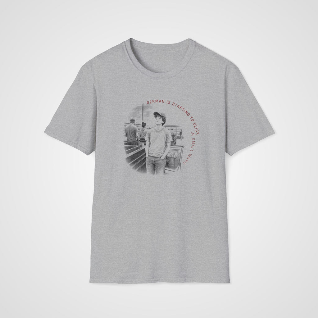 German Is Clicking T-Shirt in Sport Gray