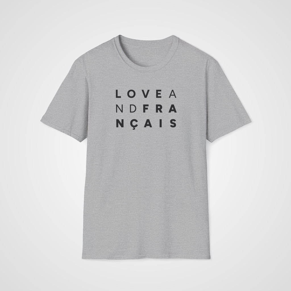 Love and Français T-Shirt in Sport Gray