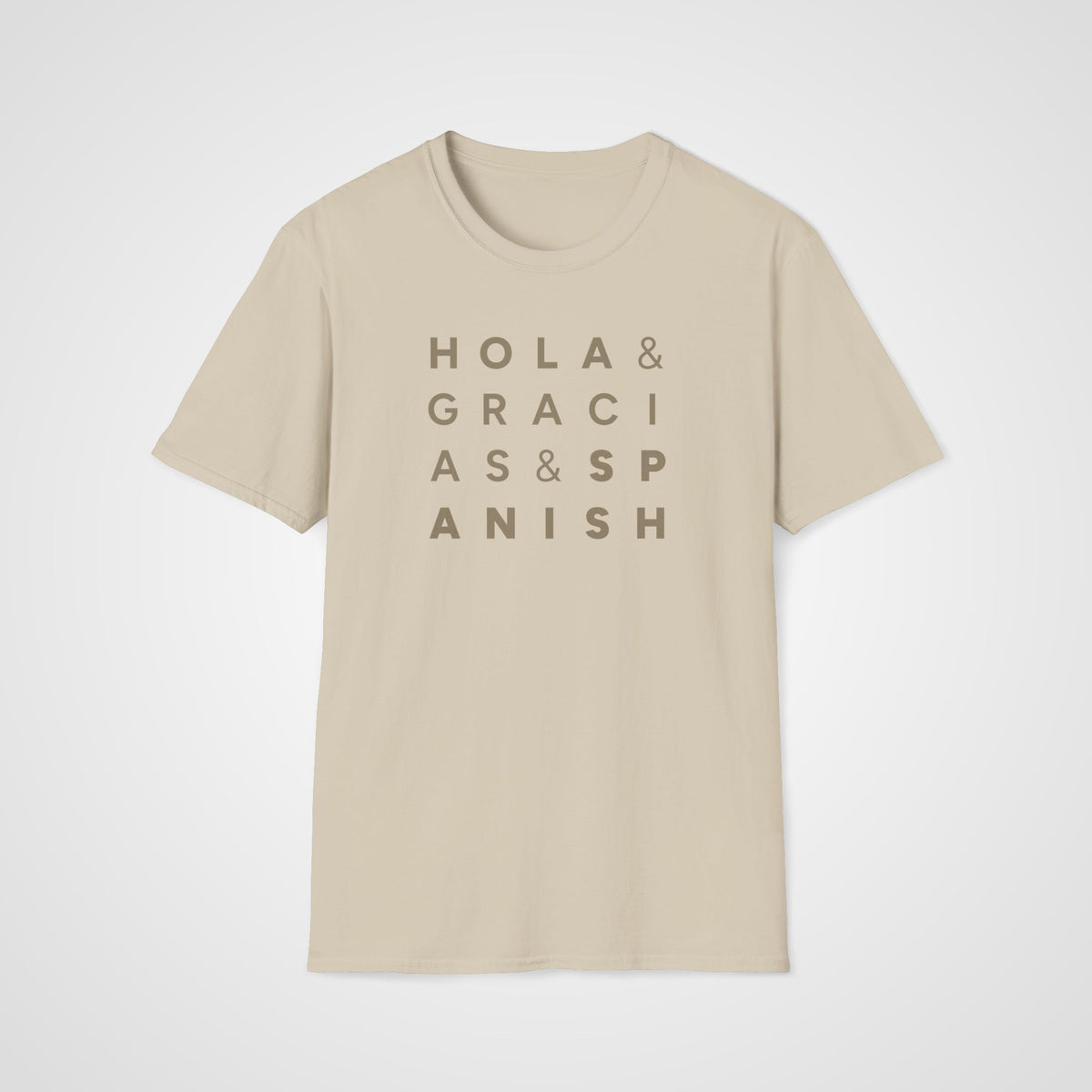 Hola, Gracias & Spanish T-Shirt in Sand