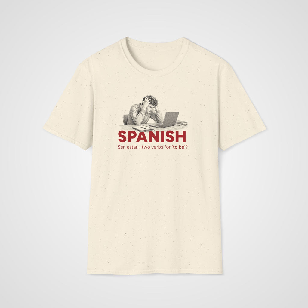 Two Verbs for To Be T-Shirt in Natural