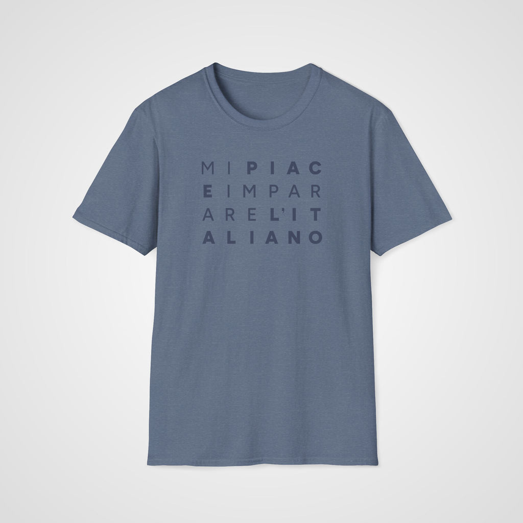 Mi Piace T-Shirt in Heather Indigo
