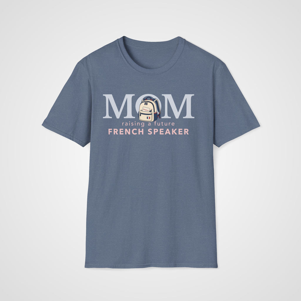French Learner Mom T-Shirt in Heather Indigo