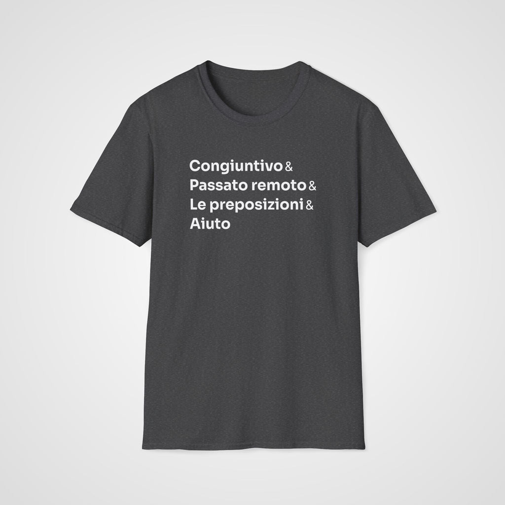 Italian Grammar Aiuto T-Shirt in Dark Heather