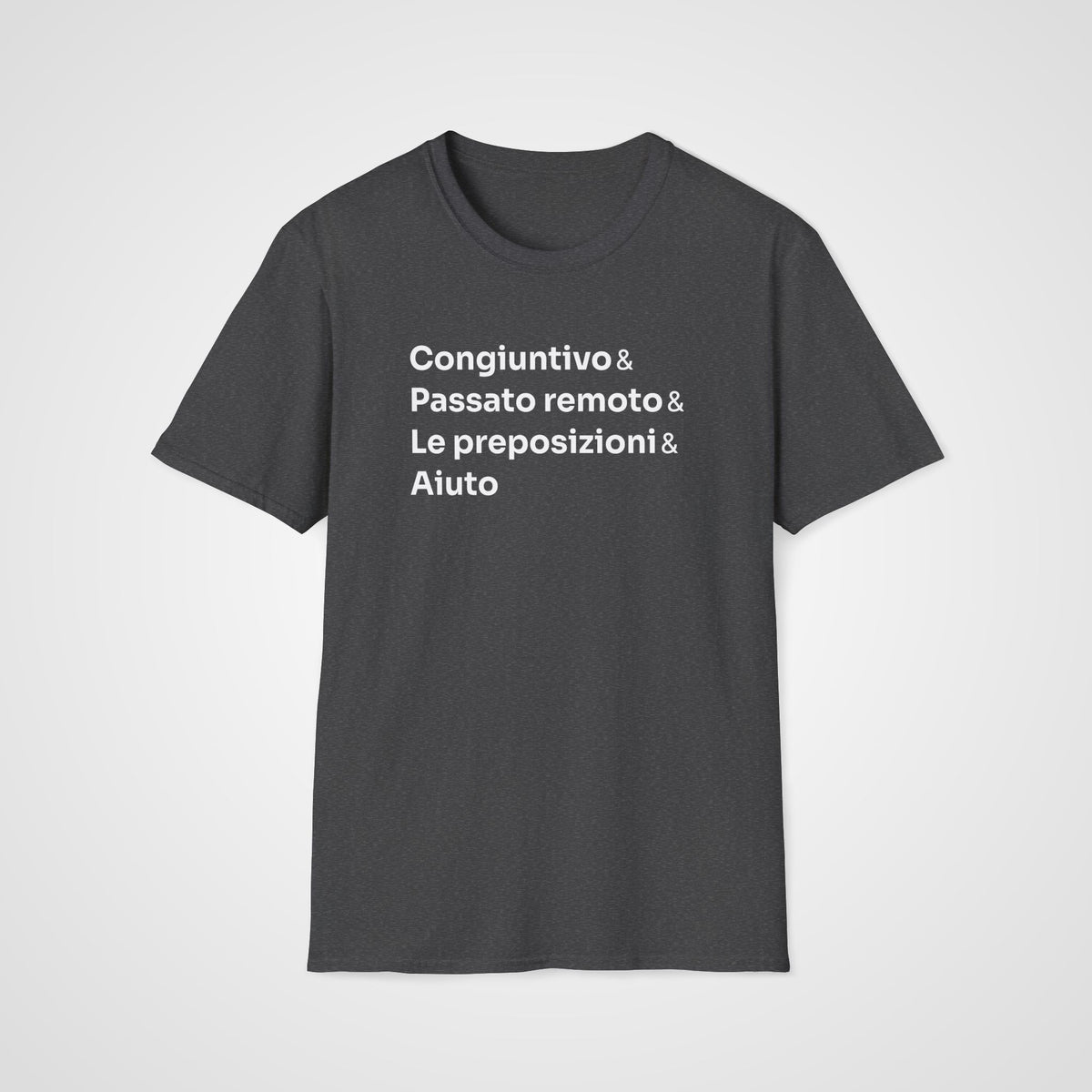 Italian Grammar Aiuto T-Shirt in Dark Heather