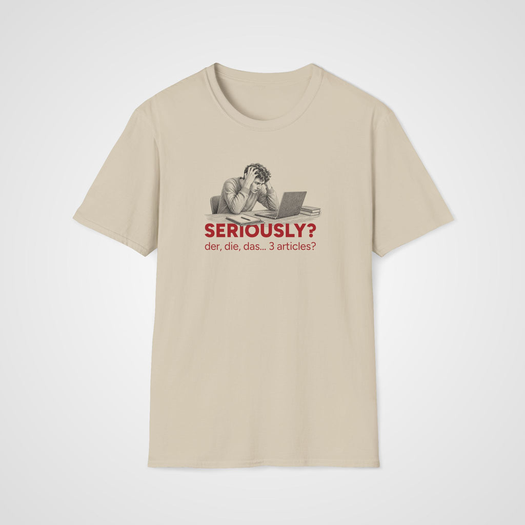 Three German Articles T-Shirt in Sand