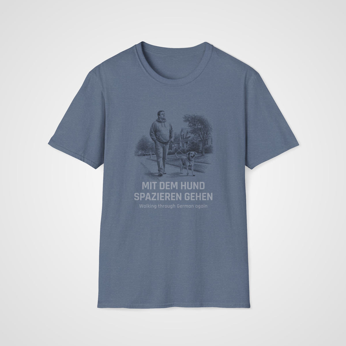 German Dog Walk T-Shirt in Heather Indigo