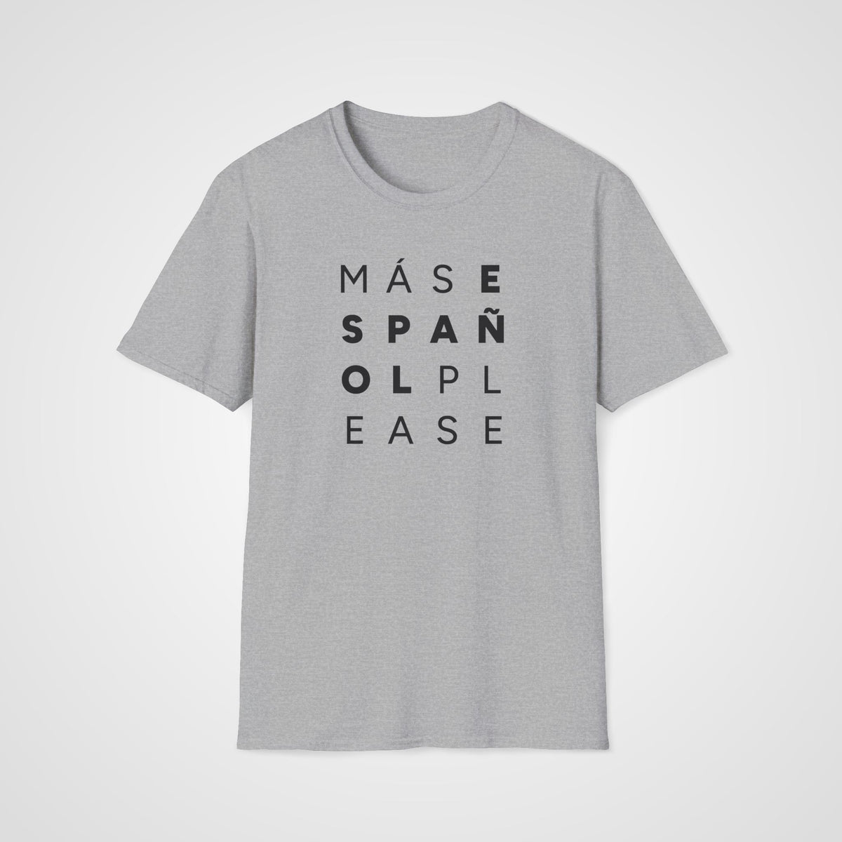 Más Español Please T-Shirt in Sport Gray