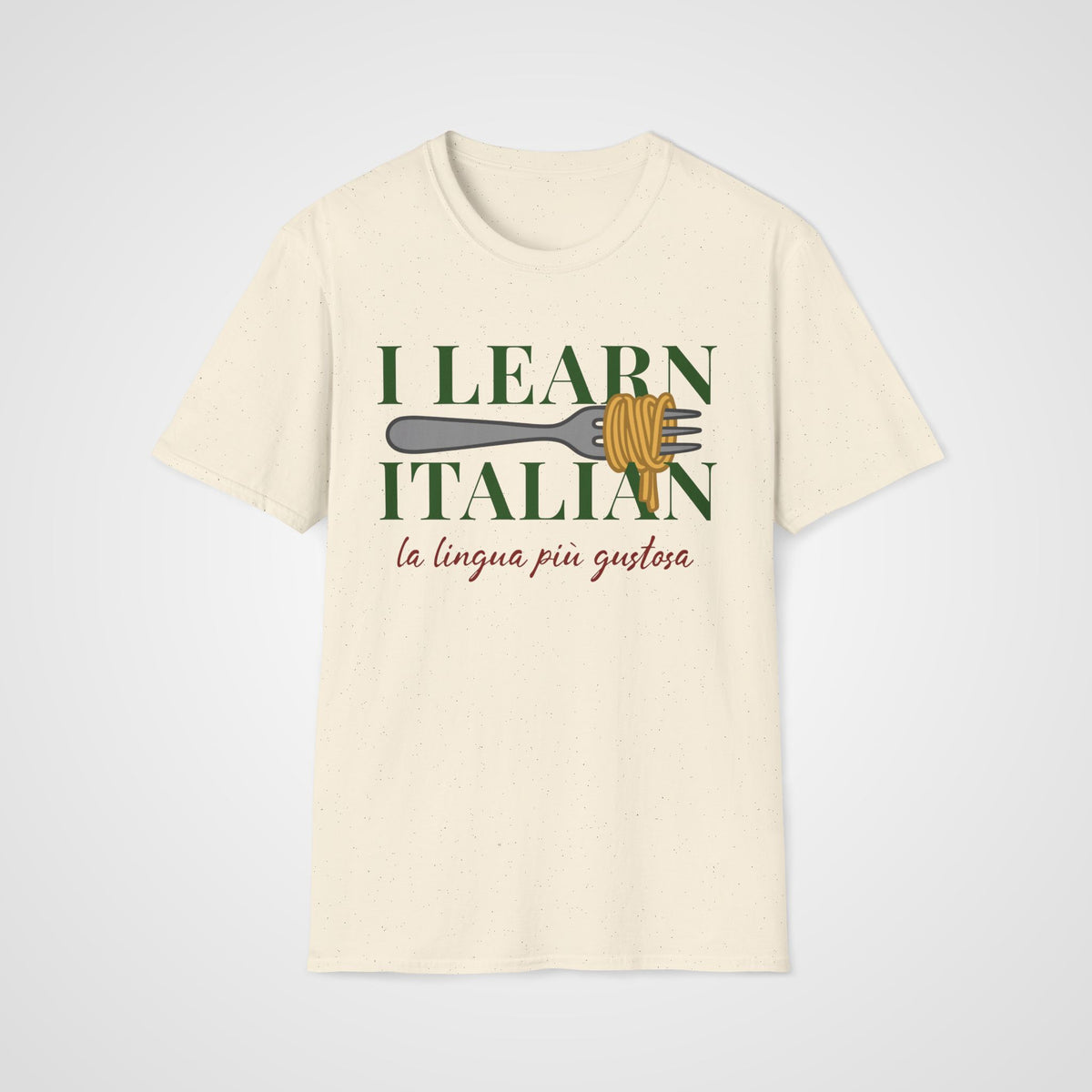 Tasty Language Pasta T-Shirt in Natural