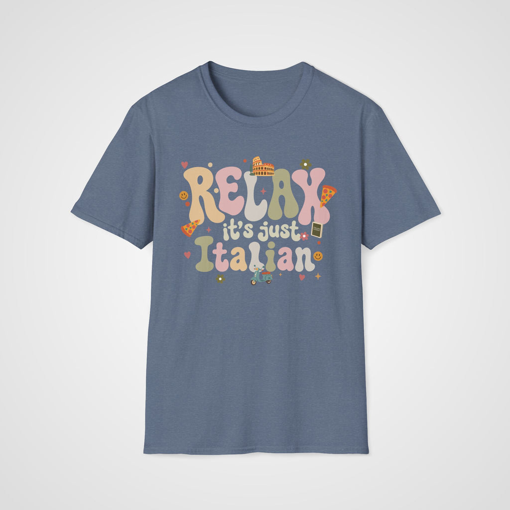 Relax, It’s Just Italian T-Shirt in Heather Indigo