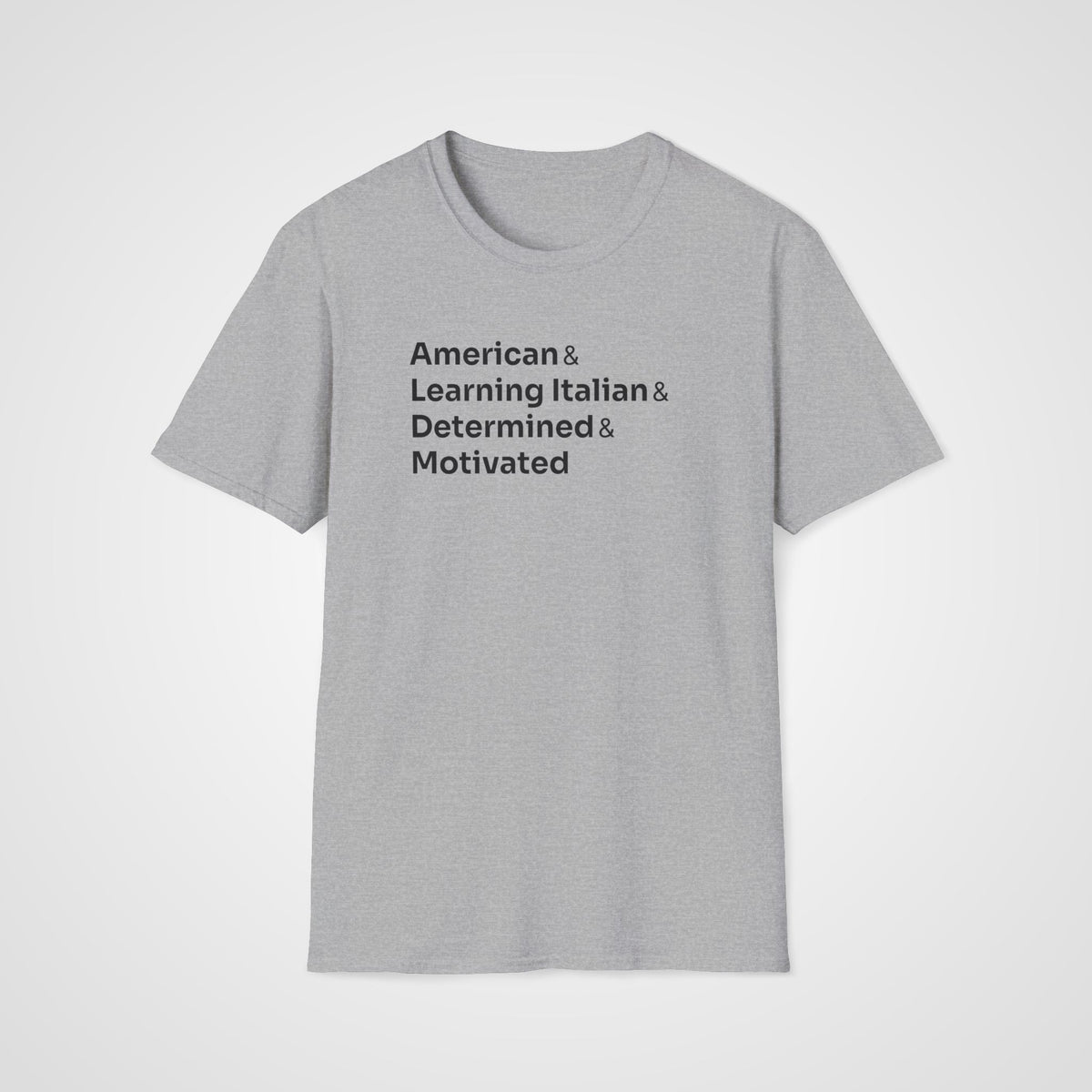 American Italian Learner T-Shirt in Sport Gray