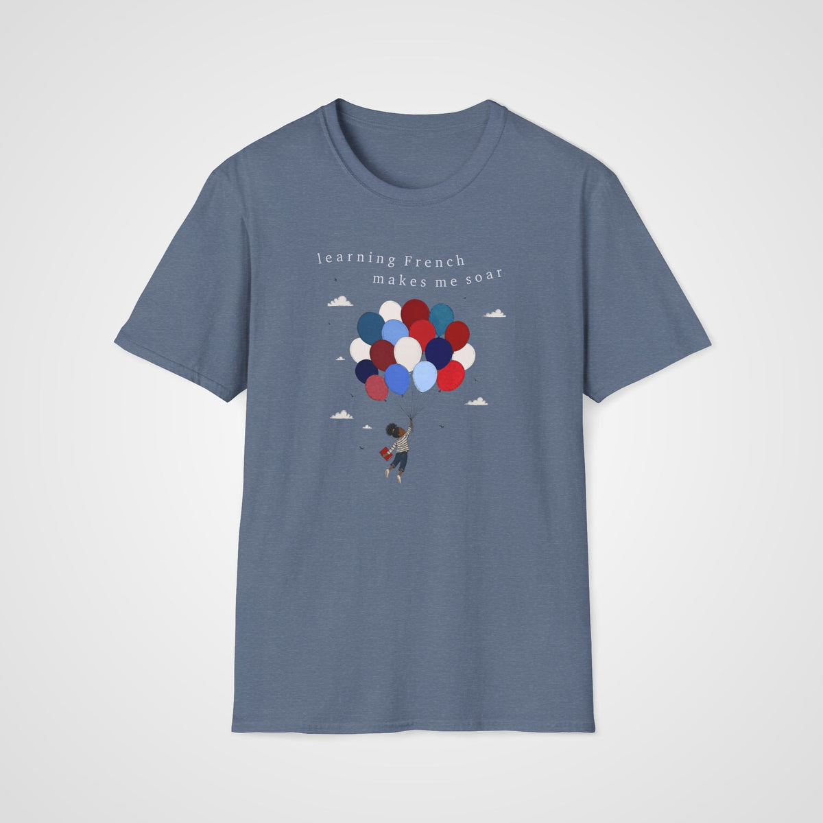 Soaring with French T-Shirt in Heather Indigo