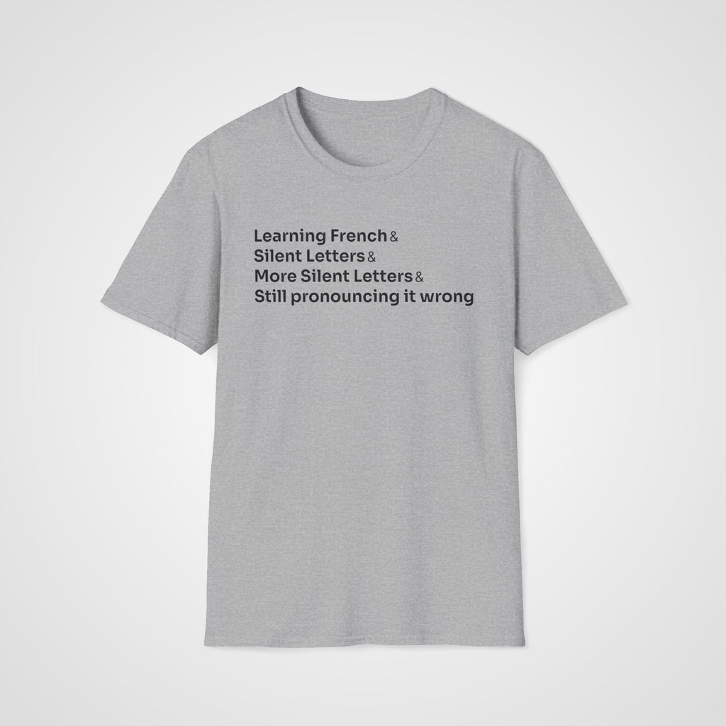 Silent Letters French T-Shirt in Sport Gray