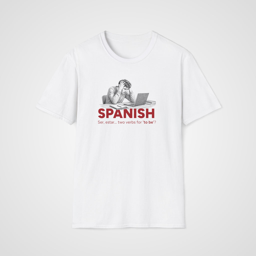 Two Verbs for To Be T-Shirt in White
