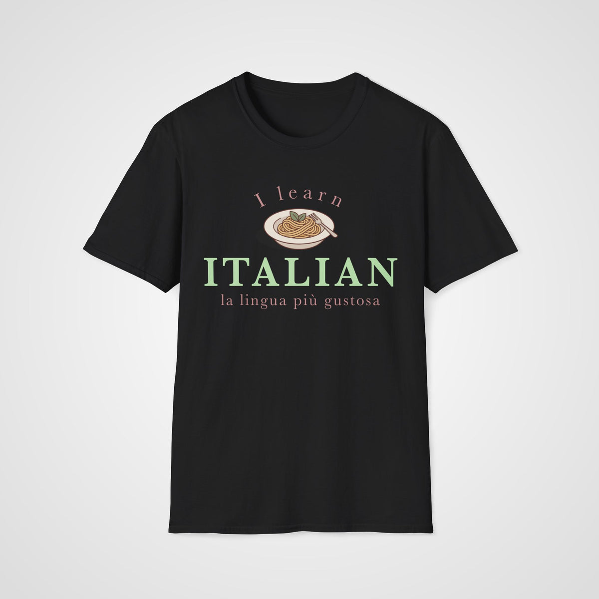 Italian Tasty Language T-Shirt in Black