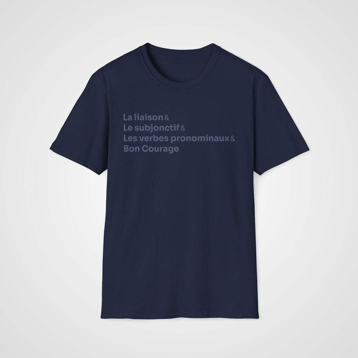 French & Bon Courage T-Shirt in Navy
