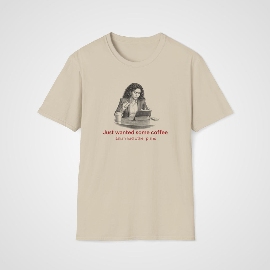 Coffee vs Italian T-Shirt in Sand
