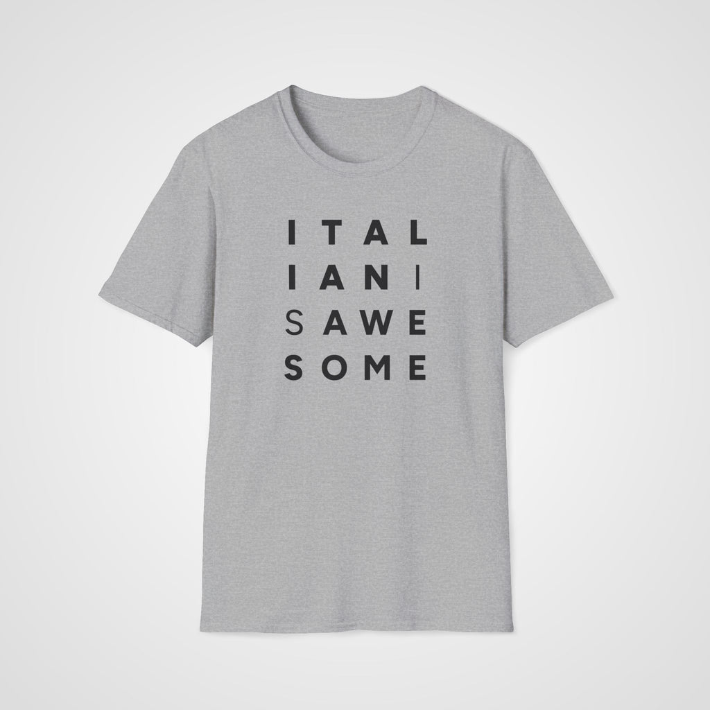 Italian Is Awesome T-Shirt in Sport Gray