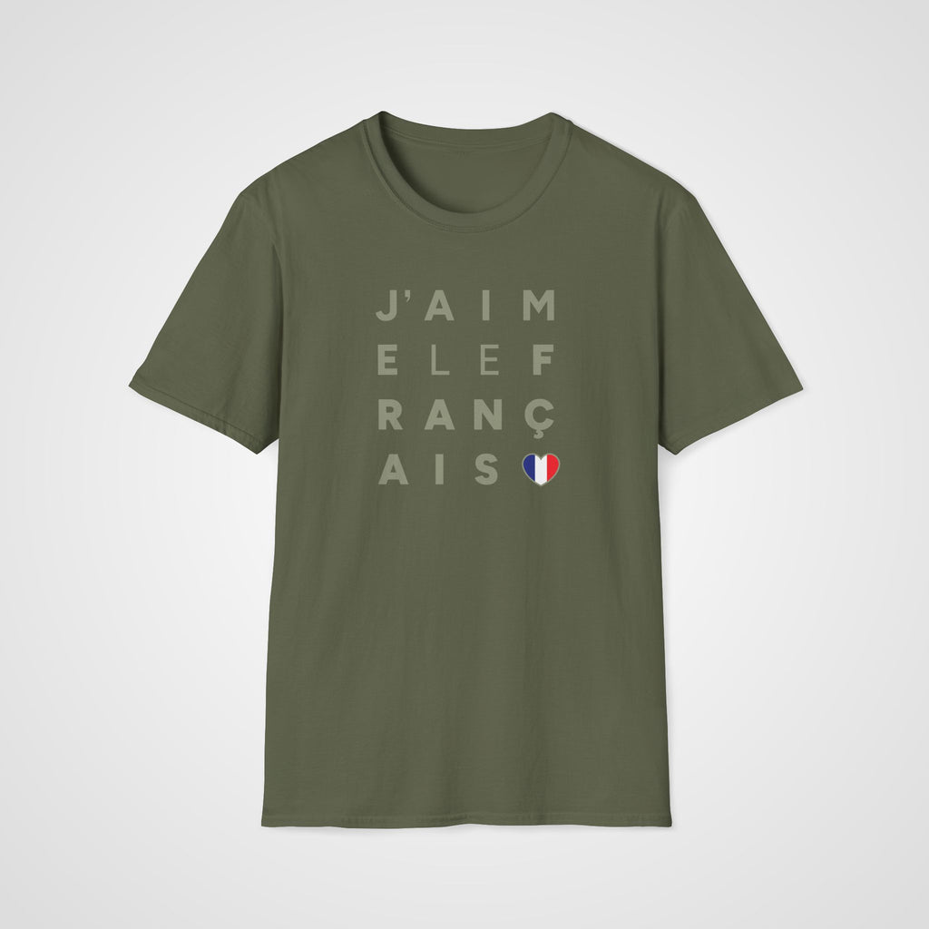 J'aime le Français T-Shirt in Military Green