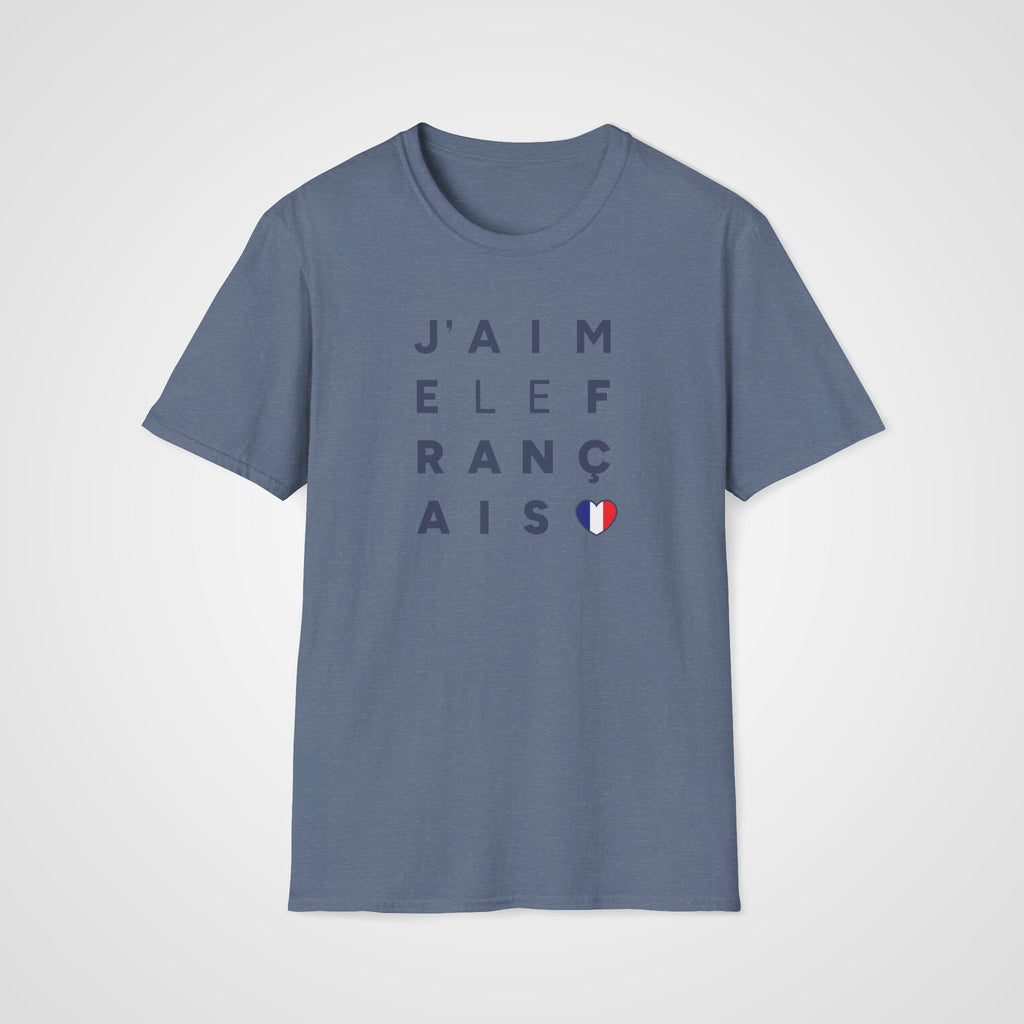J'aime le Français T-Shirt in Heather Indigo