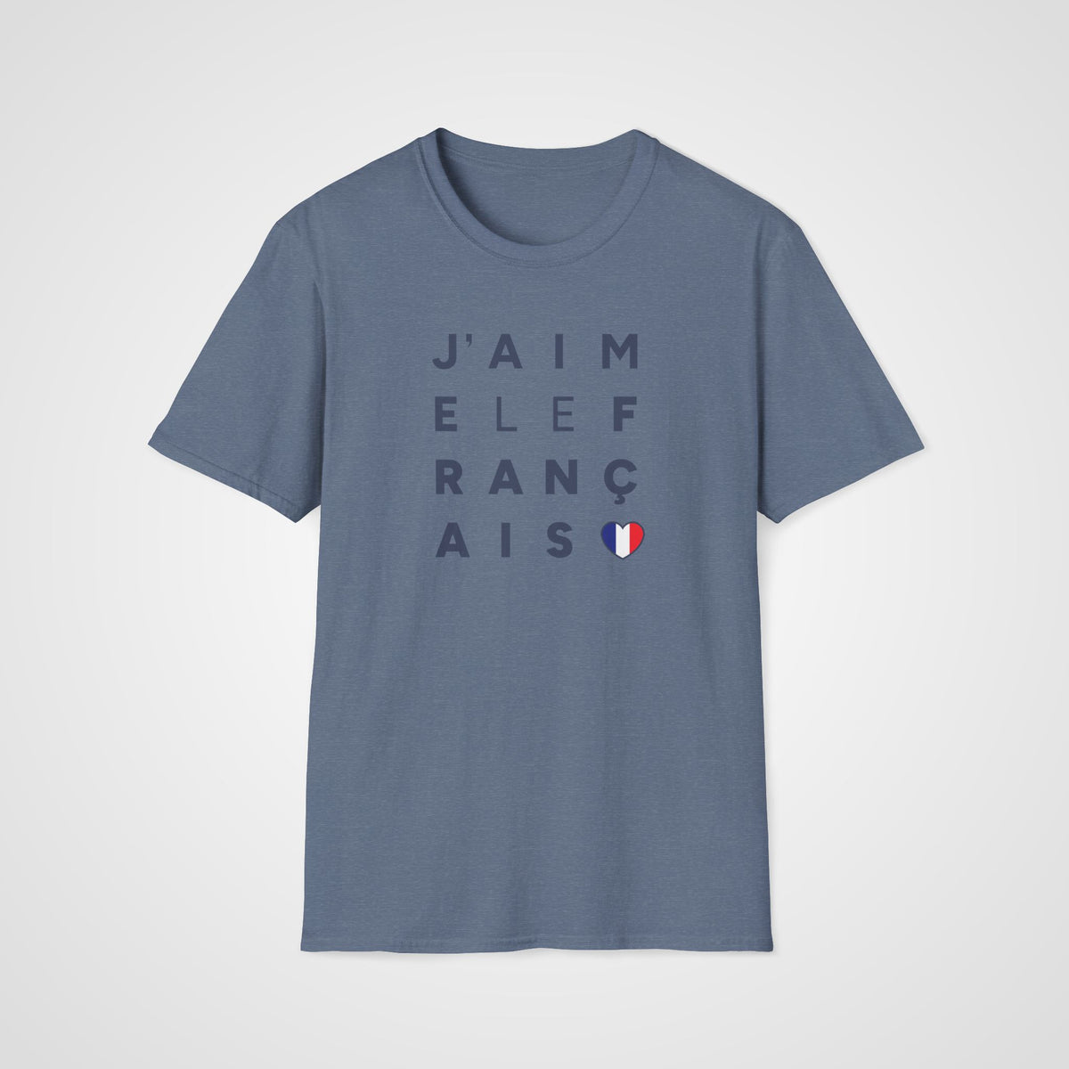 J'aime le Français T-Shirt in Heather Indigo