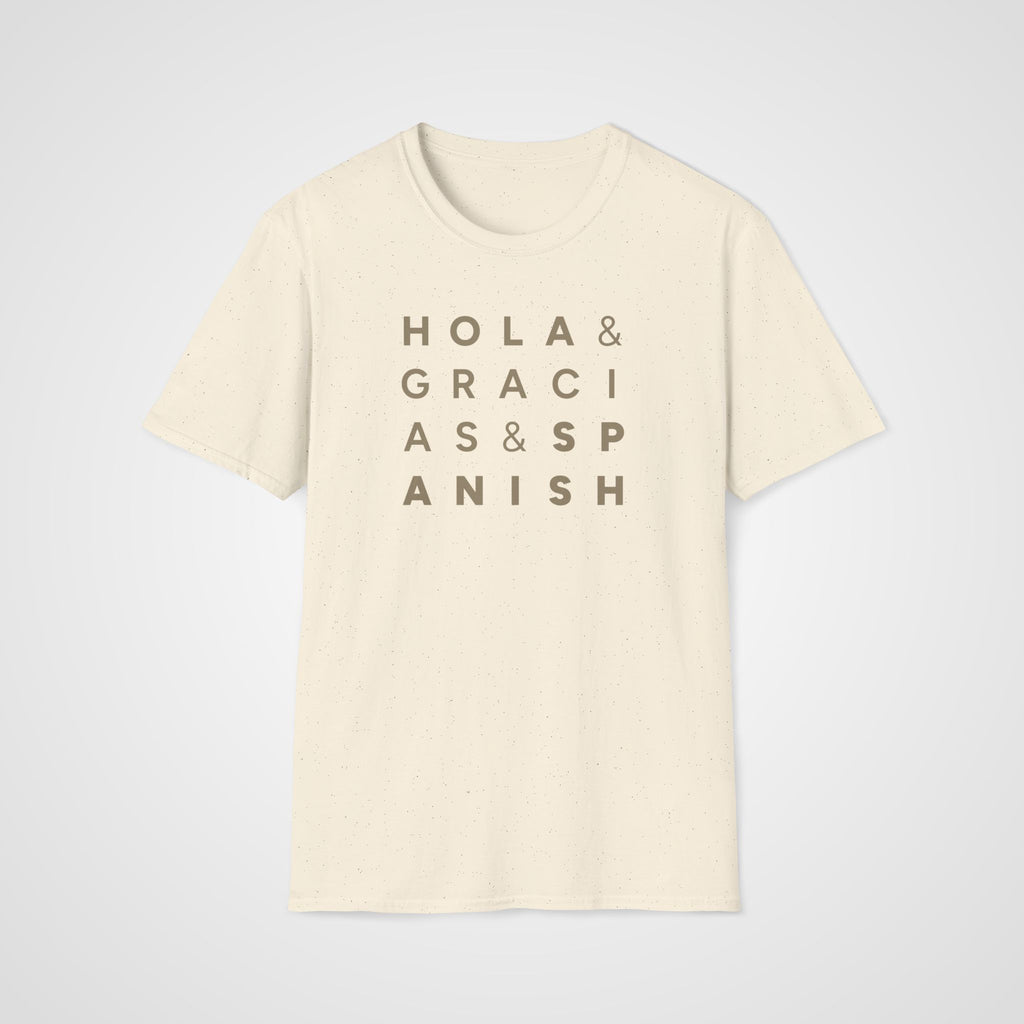 Hola, Gracias & Spanish T-Shirt in Natural