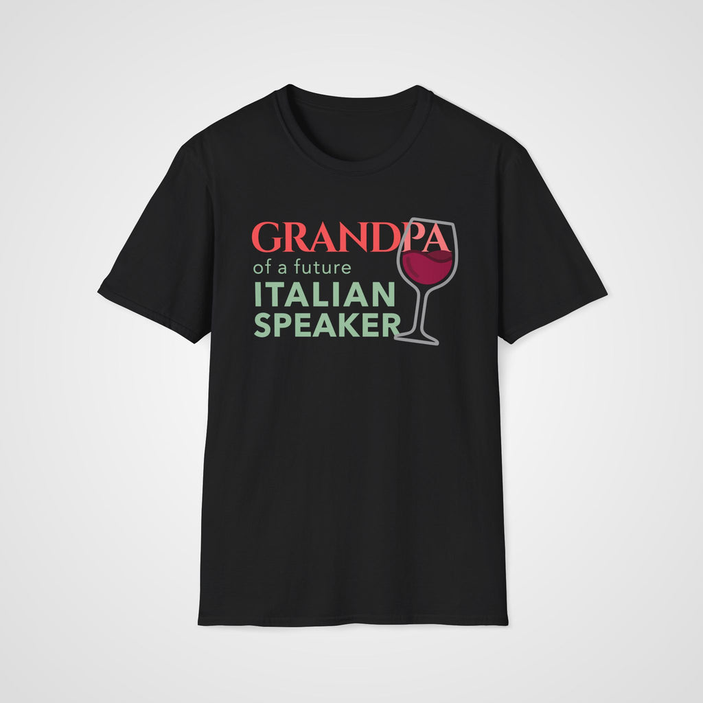 Italian Learner Grandpa T-Shirt in Black