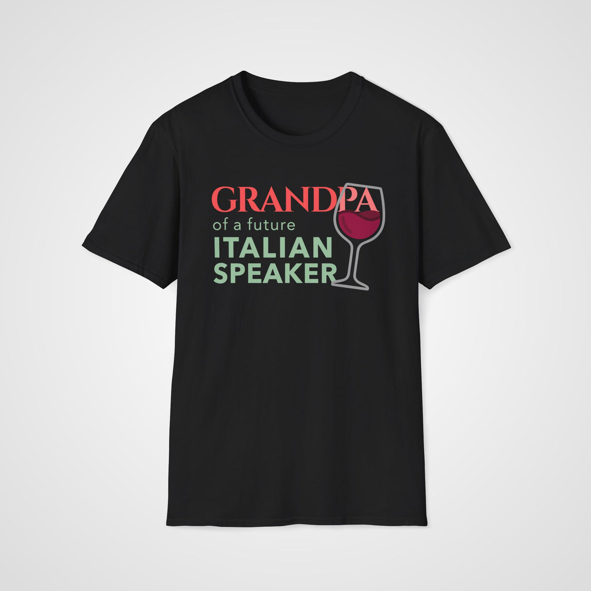 Italian Learner Grandpa T-Shirt in Black